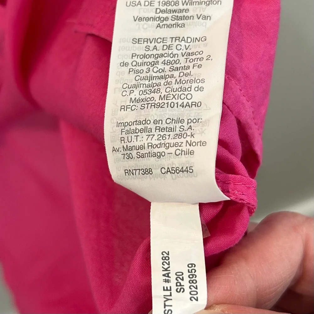 J. Crew Pink Cover Up Corded Trim Short Tunic Cotton Quarter Sleeves Siz…